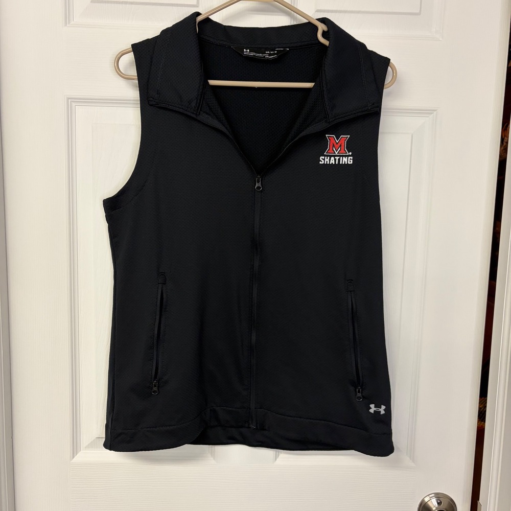 Under Armour ColdGear Miami University Skating Vest Black Full Zip Large